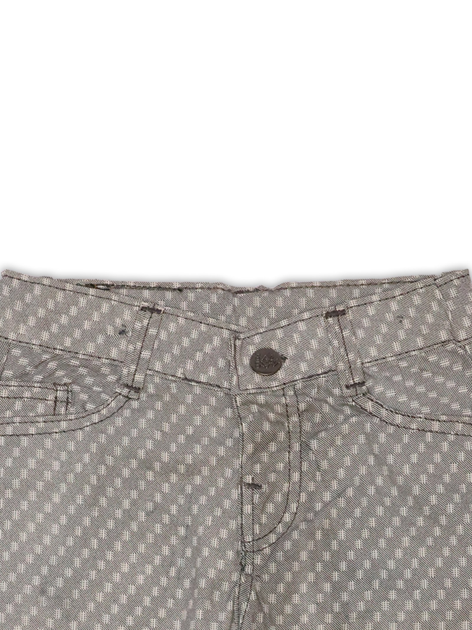 Grey Polka Dot Cotton Jeans