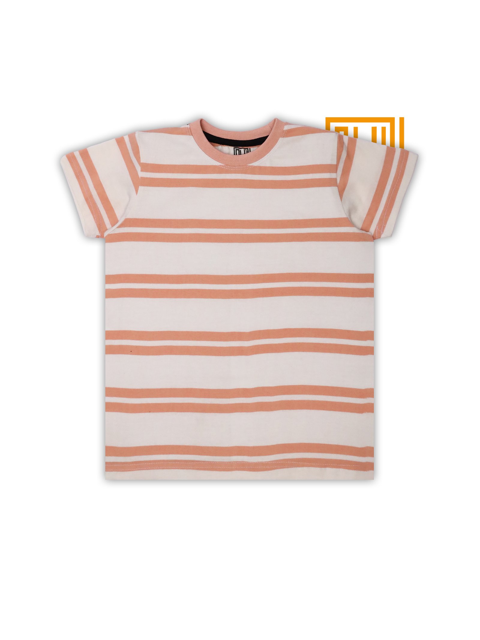 Orange White Stripes T-Shirt