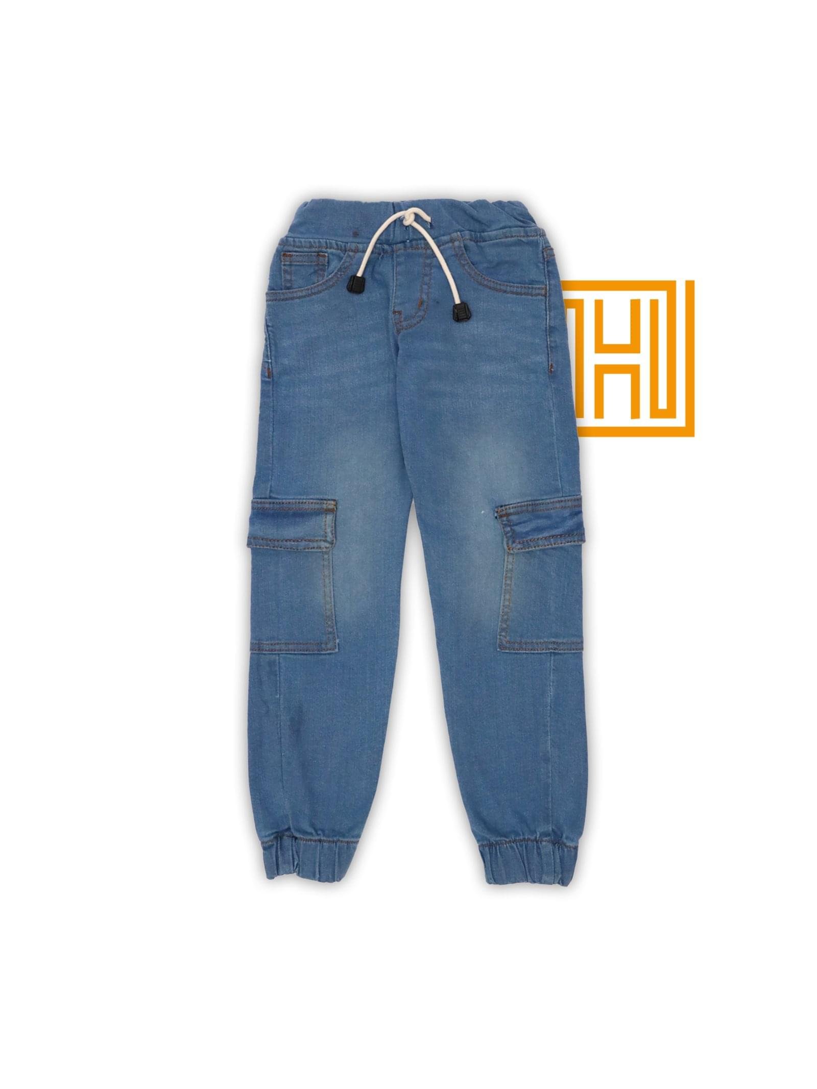 Blue Denim Cargo Pants