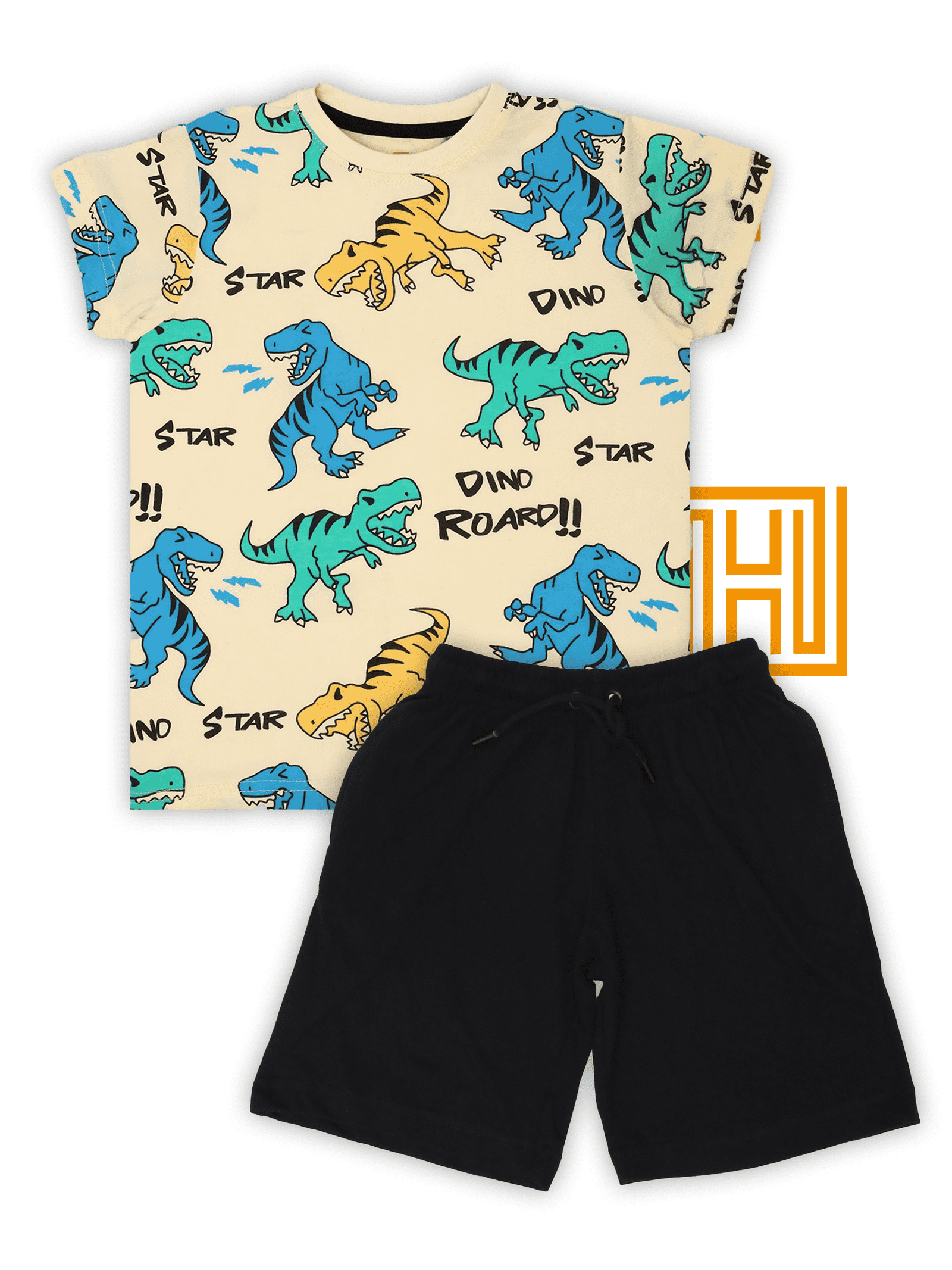 Dino Shirt with Black Nikker